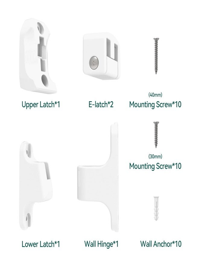 BABELIO Hole Mounting Kit for Babelio 26-43" Auto Close Baby/Dog Gate for Stairs, Contains Screws, White - Image 3
